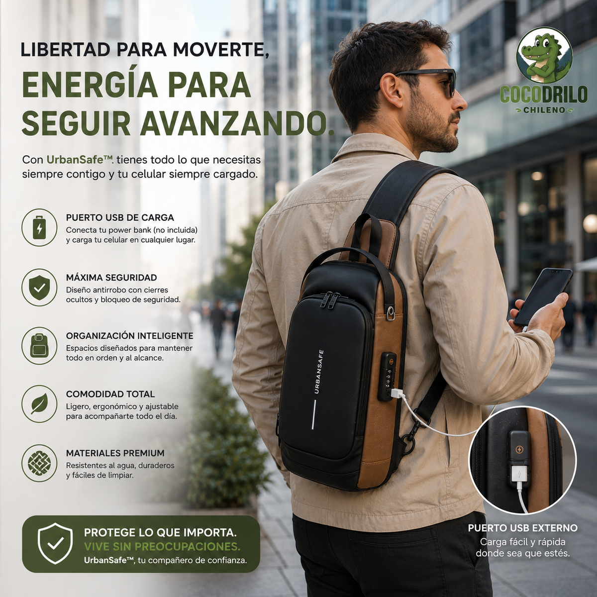 URBANSAFE™ - Bolso Bandeja Antirrobo