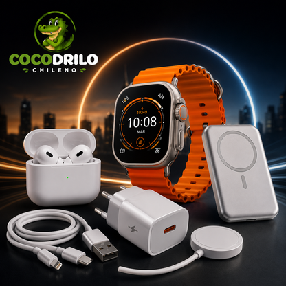 X8 Ultra MegaPack™ - Set Smartwatch X8 Ultra+ Audífonos