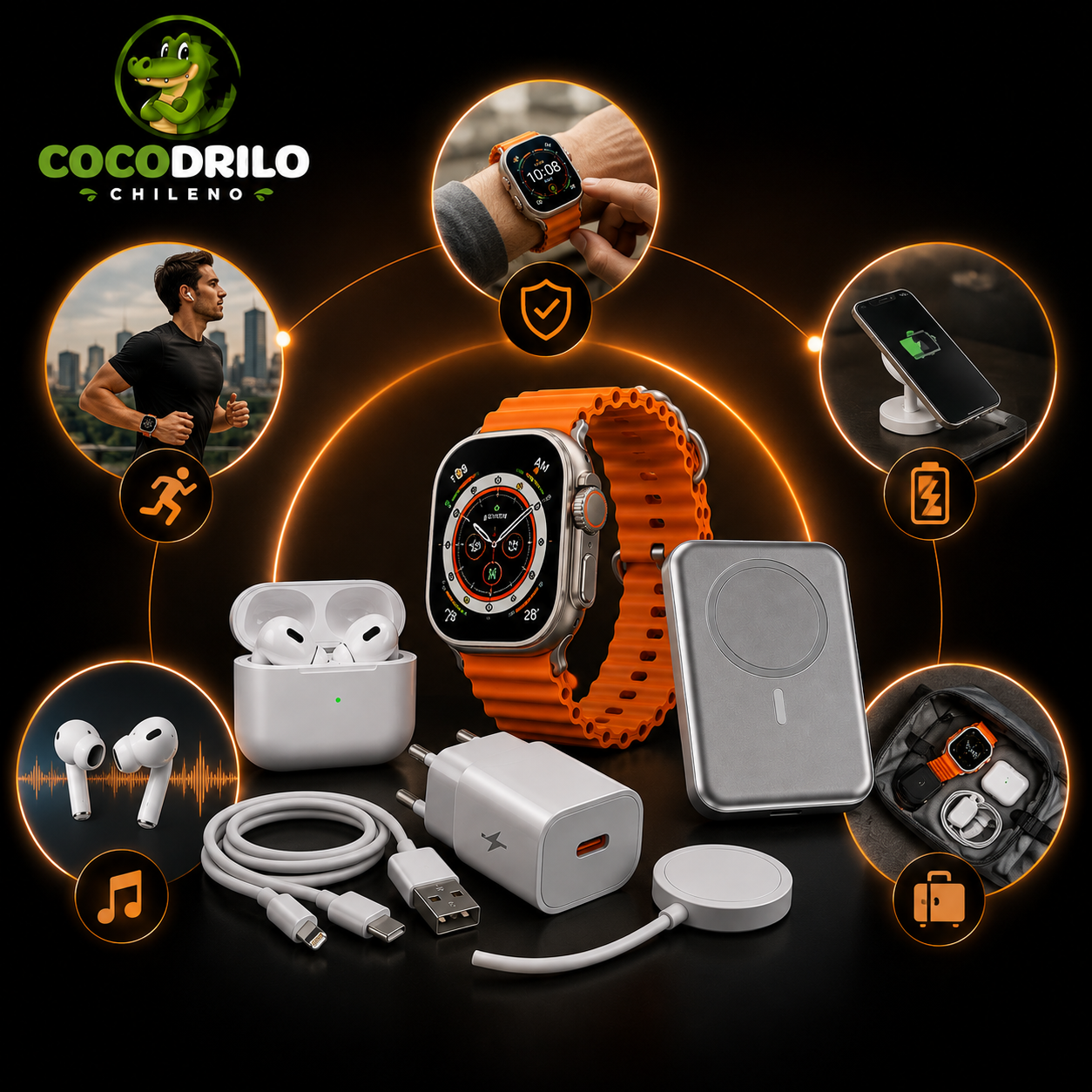 X8 Ultra MegaPack™ - Set Smartwatch X8 Ultra+ Audífonos