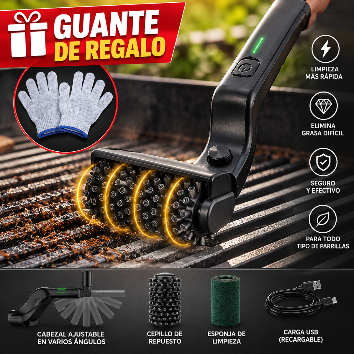 GRILLCLEAN™ - Kit limpiador de parrilla eléctrico