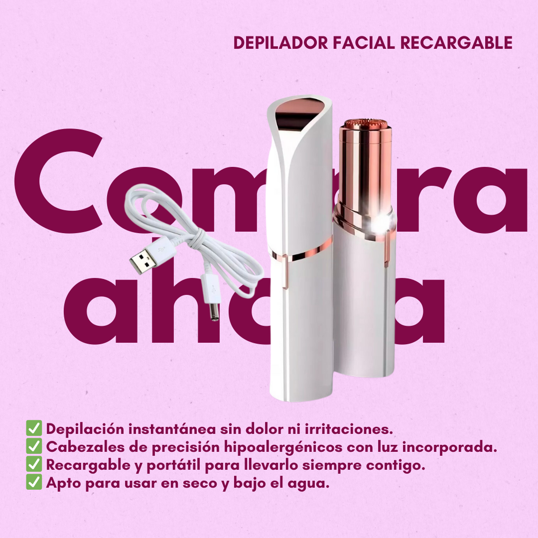 DEPILADOR FACIAL RECARGABLE - LUCE IMPECABLE, ¡SIN PERDER TIEMPO Y SIN DOLOR!